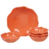 Melanine Perlette Coral 5pc Salad Of Serving Set Home