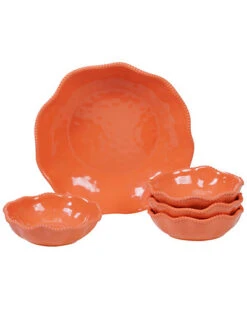 Melanine Perlette Coral 5pc Salad Of Serving Set Home