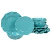 Melamine Perlette Teal 12pc Dinnerware Set Home