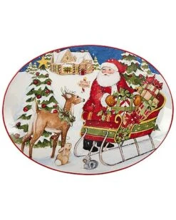 Santa's Workshop Oval Platter Home