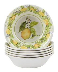 Melamine Set Of 6 Lemon Zest All-Purpose Bowls Home