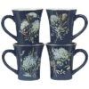 Bohemian Blue Set Of 4 Mugs Home