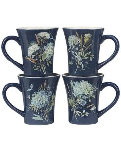 Bohemian Blue Set Of 4 Mugs Home