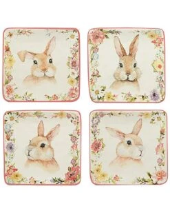 Easter Garden Canape Plates Set Of 4 Home