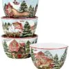 Homestead Christmas Set Of 4 Ice Cream Bowl