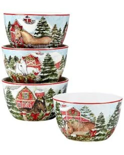 Homestead Christmas Set Of 4 Ice Cream Bowl