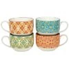 Damask Floral Set Of 4 Jumbo Cups 4 Assorted Home