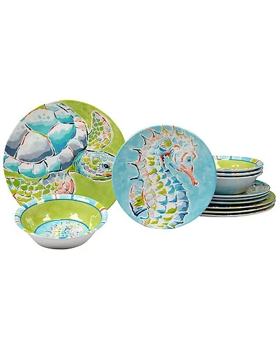 12pc Deep Sea Dinnerware Set Home 1 12pc Deep Sea Dinnerware Set Home
