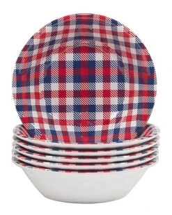 Patriotic Plaid All Purpose Bowls (Set Of 6) Home