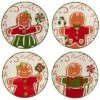 Holiday Magic Gingerbread Set Of 4 Canape Plates Home