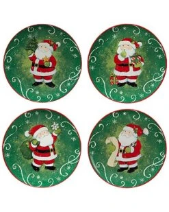 Holiday Magic Santa Set Of 4 Dessert Plates Home