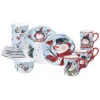 Watercolor Snowman 16pc Dinnerware Set Home