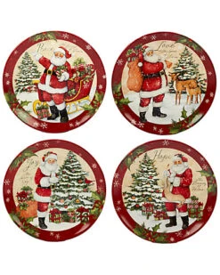 Holiday Wishes Set Of 4 Dinner Plate Home