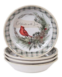 Set Of 4 Holly And Ivy Soup/Pasta Bowls Home