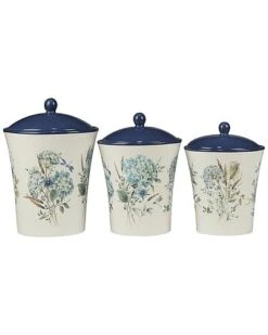 Bohemian Blue 3pc Canister Set Home
