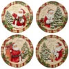 Holiday Wishes Set Of 4 Canape Plate Home