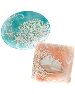 Spired Coast 2pc Platter Set Home