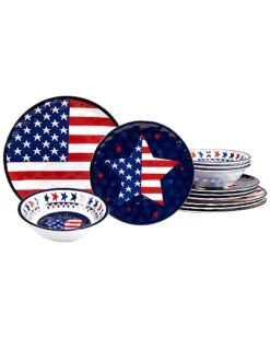 Stars And Stripes 12pc Dinnerware Set Home