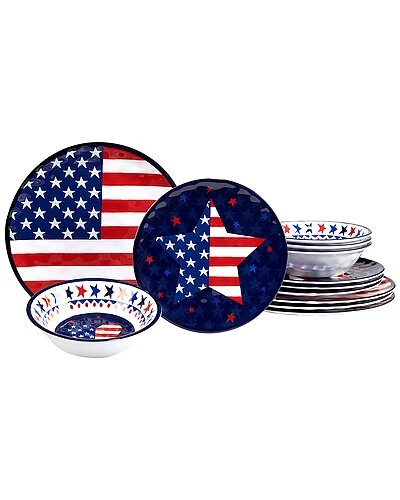 Stars And Stripes 12pc Dinnerware Set Home 1 Stars And Stripes 12pc Dinnerware Set Home