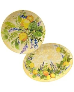 Melamine 2pc Lemon Zest Platter Set Home