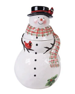 Watercolor Snowman 3D Cookie Jar Home