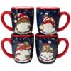 Holiday Magic Gnomes Set Of 4 Mugs Home