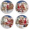 Santa's Workshop Set Of 4 Dessert Plates Home