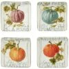 Autumn Harvest Set Of 4 Canape Plates Home