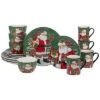 Hristmas Lodge Santa 16Pc Dinnerware Set Home