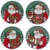 Hristmas Lodge Santa Set Of 4 Dessert Plates Home