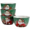 Hristmas Lodge Santa Set Of 4 Ice Cream Bowls Home