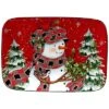Hristmas Lodge Snowman Rectangular Platter Home