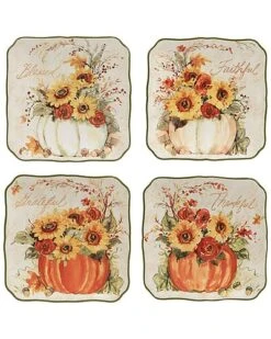 Harvest Morning Set Of 4 Canape Plates Home