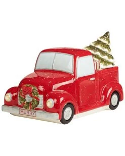 Red Truck Snowman 3-D Cookie Jar Home