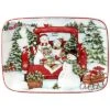 Red Truck Snowman Rectangular Platter Home
