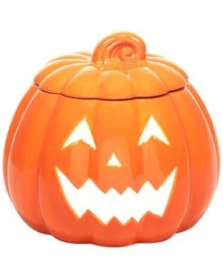 Scaredy Cat Pumpkin 3-D Treat Jar Home