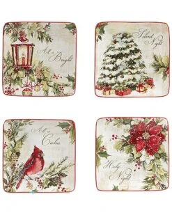 Silent Night Set Of 4 Canape Plates Home