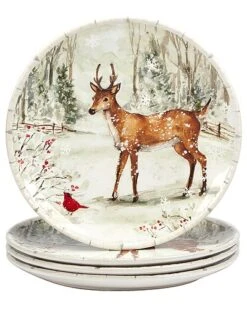 Winter'S Walk Set Of 4 Dinner Plates Home
