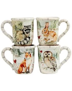 Winter'S Walk Set Of 4 Mugs Home