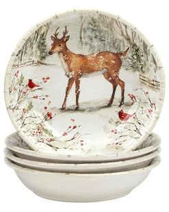 Winter'S Walk Set Of 4 Soup Bowls Home