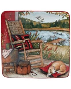 Lake Retreat Set Of 4 Canape Plate Square Home -Certified International Shop 3050444009 RLLD 3