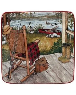 Lake Retreat Set Of 4 Canape Plate Square Home -Certified International Shop 3050444009 RLLD 5