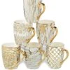 Gold Plated Tapered Matrix Mugs Set Of 6 Home