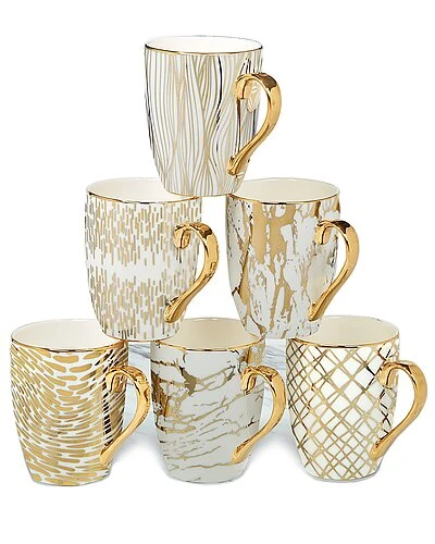 Gold Plated Tapered Matrix Mugs Set Of 6 Home 1 Gold Plated Tapered Matrix Mugs Set Of 6 Home