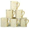 Gold Plated Mosaic Mugs Set Of 6 Home