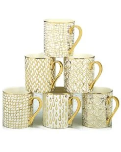 Gold Plated Mosaic Mugs Set Of 6 Home