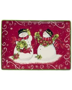 Holiday Magic Snowman Rectangular Platter Home