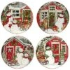 Snowman's Farmhouse Set Of 4 Dessert Plates Home