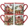 Homestead Christmas Set Of 4 Mugs