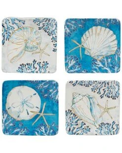 Playa Shells Set Of 4 Canape Plates Home